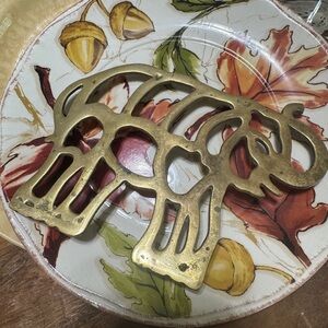Gold Brass Elephant Trivet